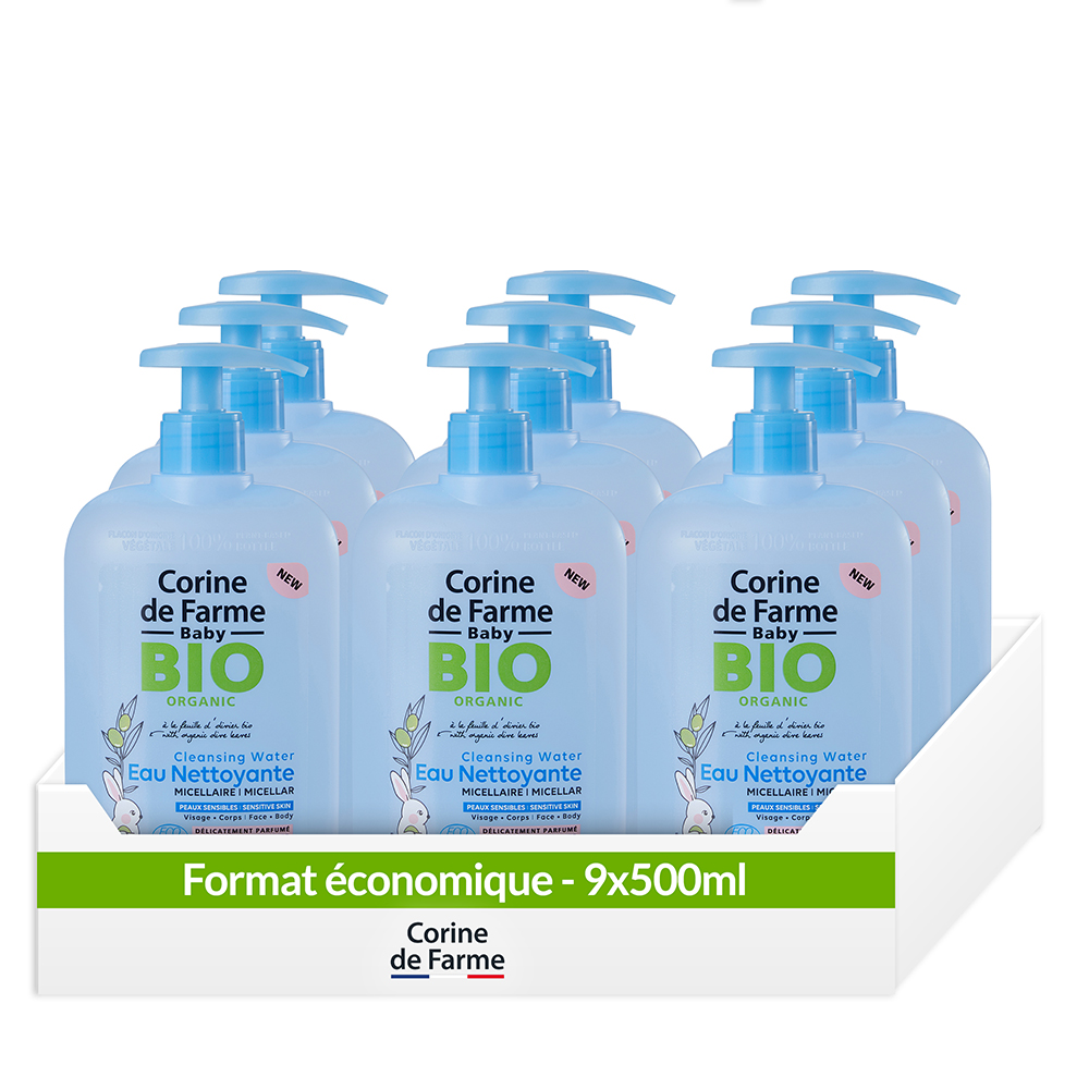 agua limpiadora micelar para bebé