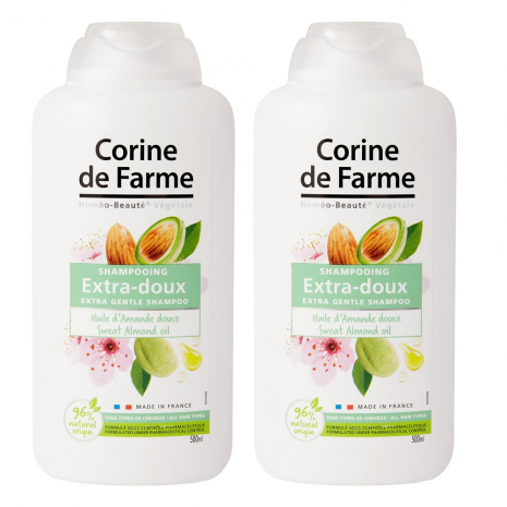 Lot de 2 Shampooings Extra-Doux à l'Huile d'Amande Douce* 500ml